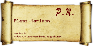 Plesz Mariann névjegykártya