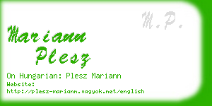 mariann plesz business card